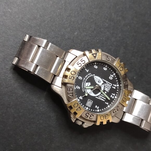 7 Inch Two Tone POW MIA Watch With Black Dial - Picture 4 of 11